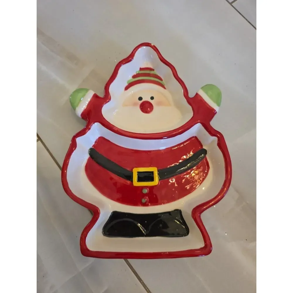 Santa Candy Dish‎ Christmas Plate Platter
